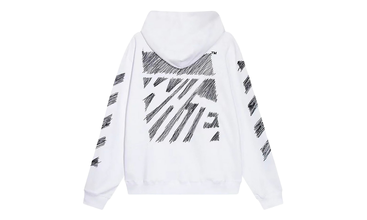Scribble Boxy Hoodie "White" OMBB110S23FLE0050110