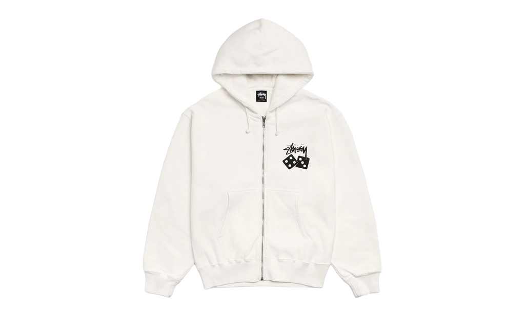 Dice Pigment Dyed Zip Up Hoodie "Natural" STUS371