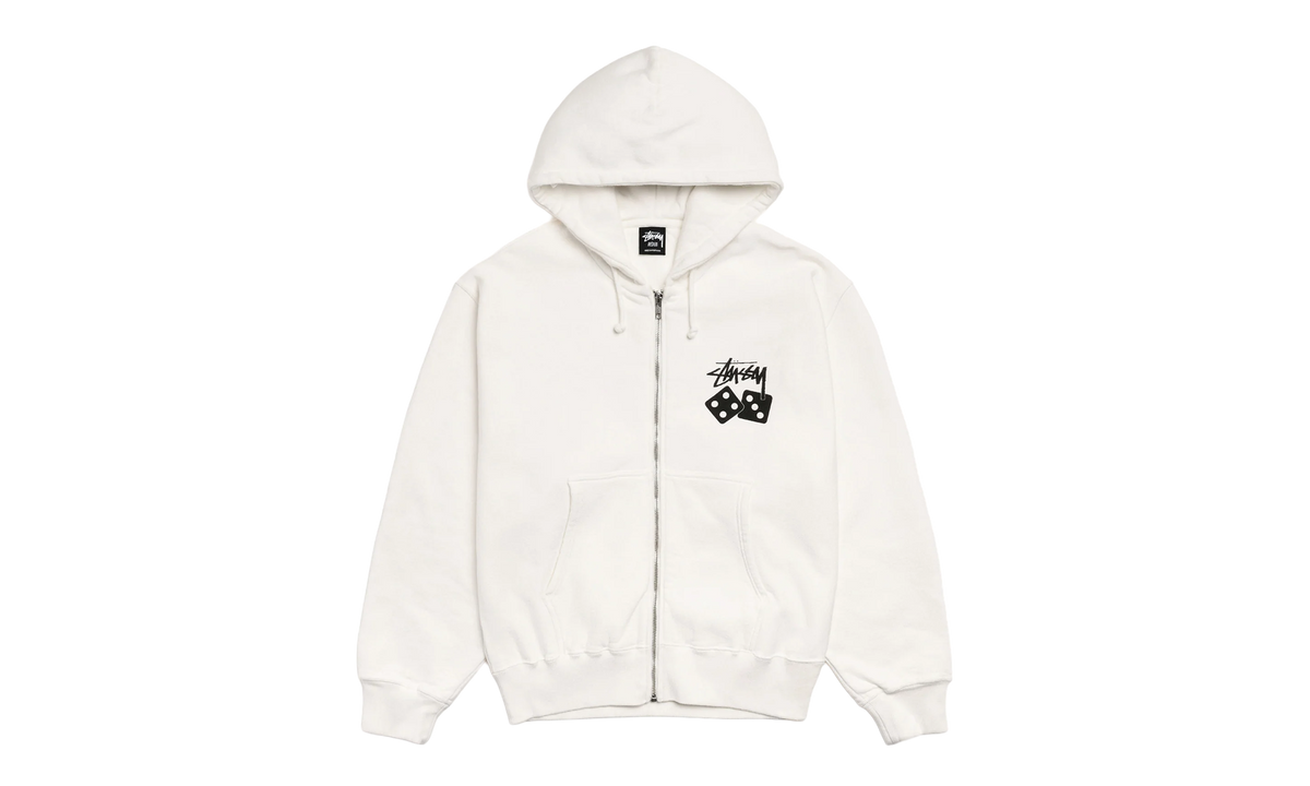 Dice Pigment Dyed Zip Up Hoodie "Natural" STUS371