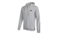 Essentials Doubleknit Cut 3-Stripes Full-Zip Hoodie "Medium Grey Heather / Black" H12214