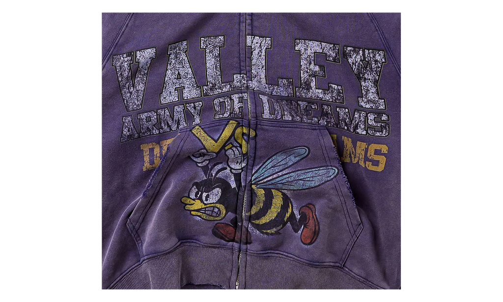 Army Zip Up Hoodie "Navy" VAL460