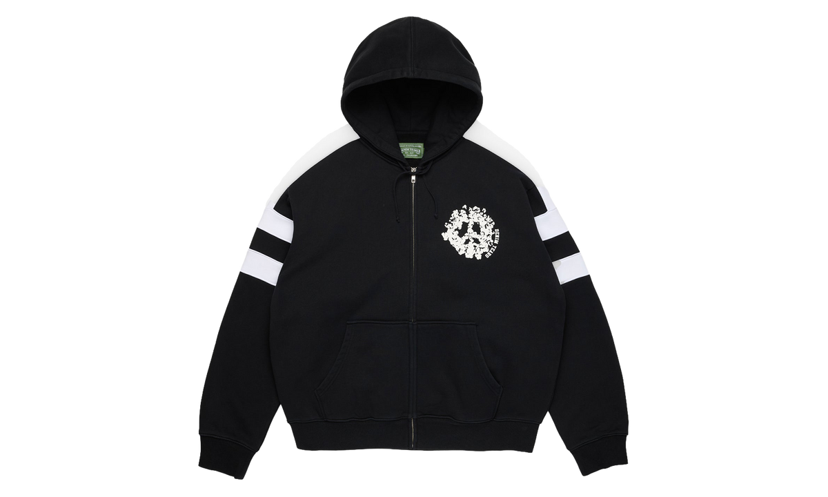Denim U Paneled Zip Hoodie "Black" DT900