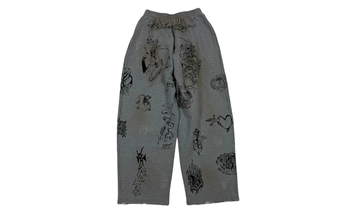 Tattoo Distressed Graphic Oversize Sweatpants "Heather Grey" 787357 TQVK1 1167