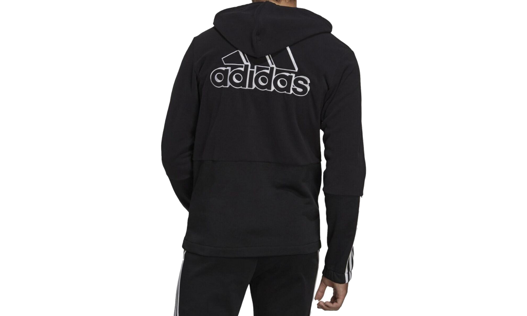 Essentials Polar Fleece Giant Logo Full-Zip Hoodie "Black / White" GV5297