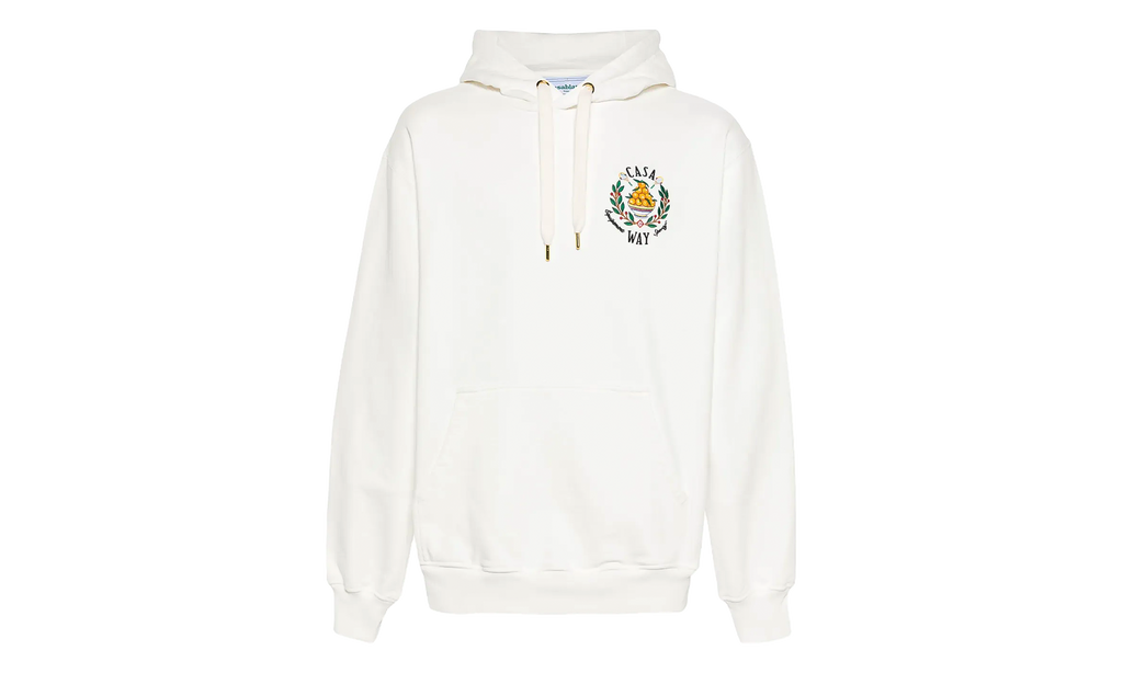 Casa Way Embroiodered Logo Hoodie "White & Multicolor" MPS24-JTP-093-01