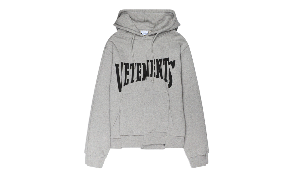 Cut-Up Logo Fitted Hoodie "Grey" VTM-WHDS-0002