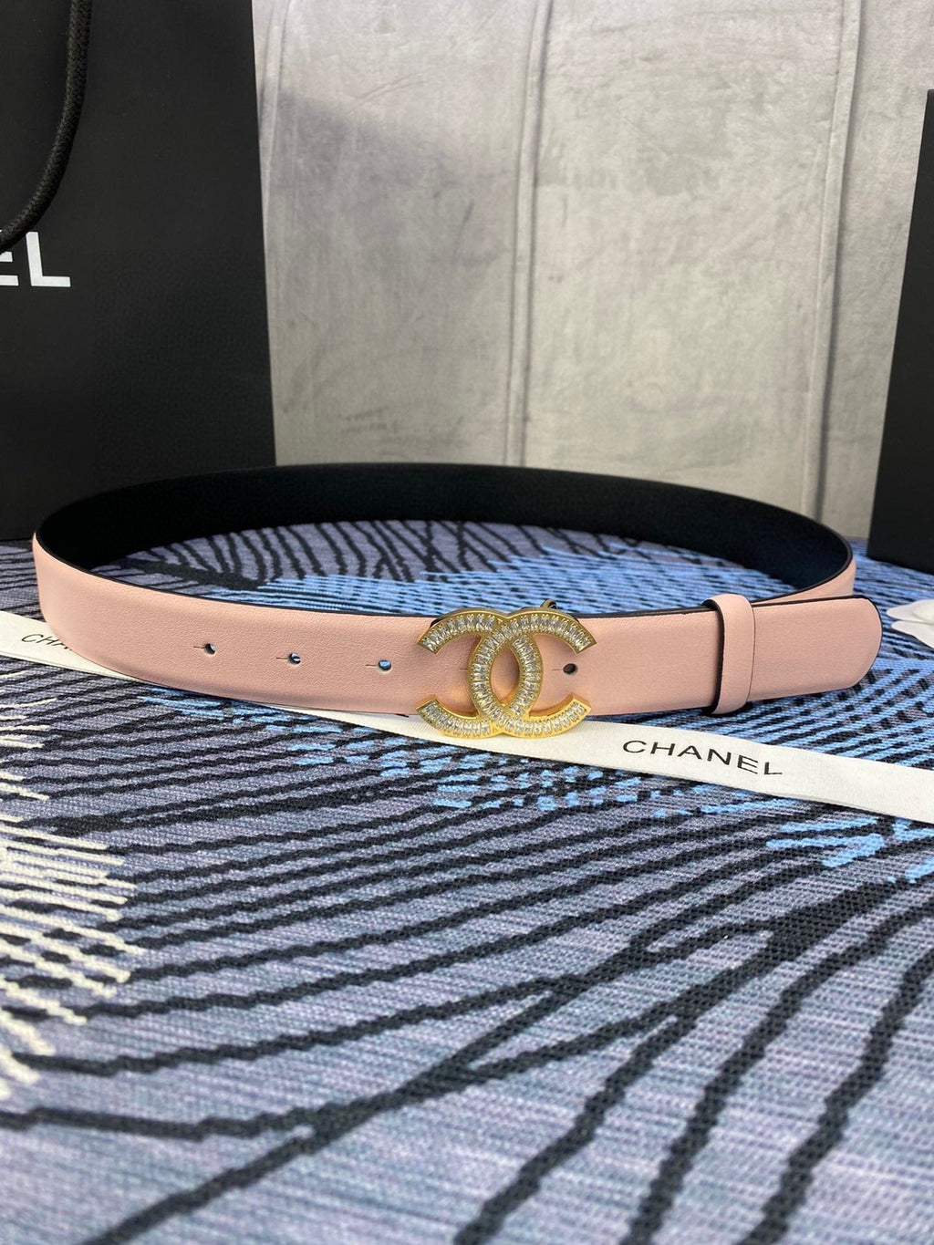CC Women's Belt 3.0CM Pink Cowhide 615095