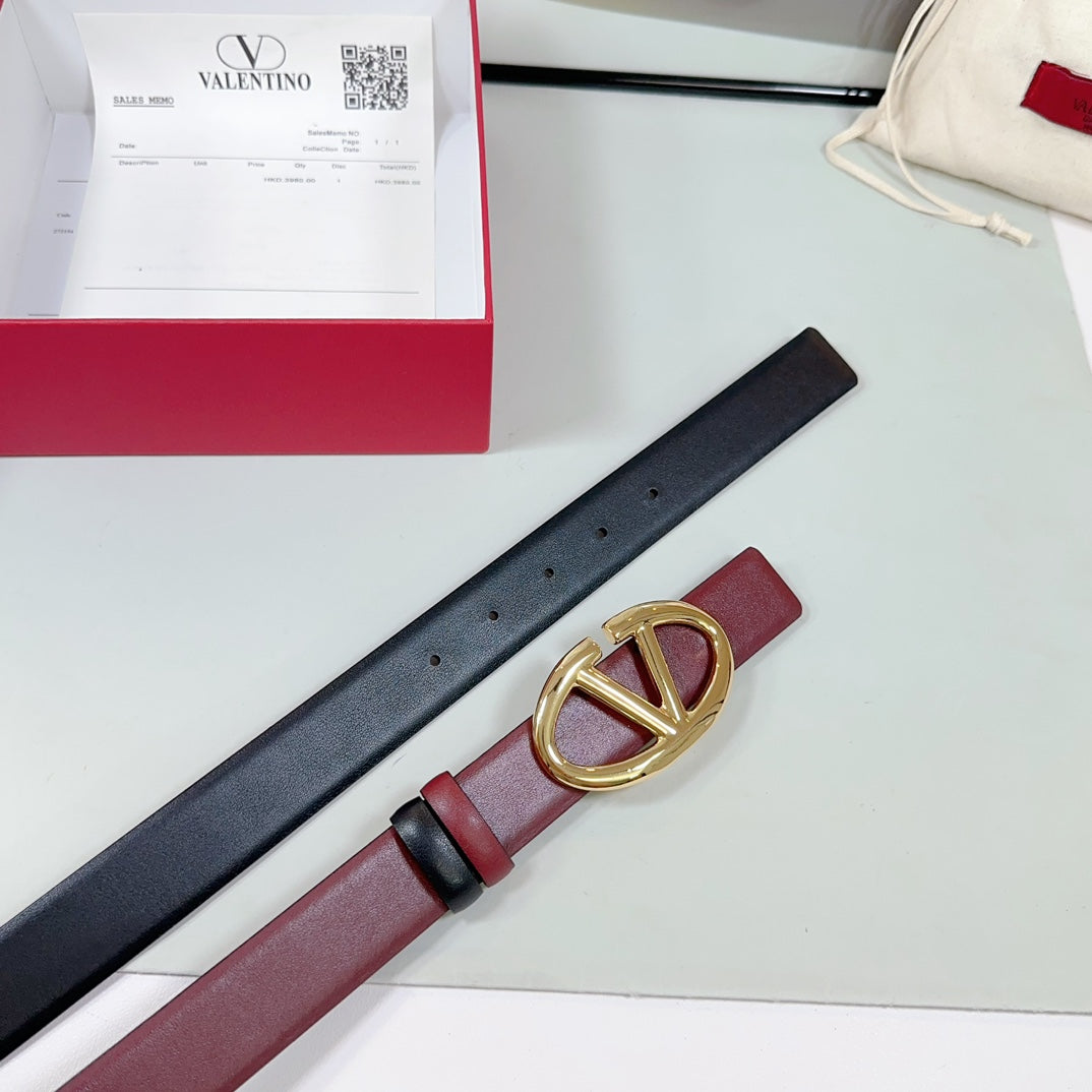 VT The Bold Edition Reversible Belt 30mm Burgundy Calfskin Gold Buckle