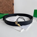 BV 26S Intreccio Andiamo Knot Buckle Belt 3cm Black Calfskin 204865