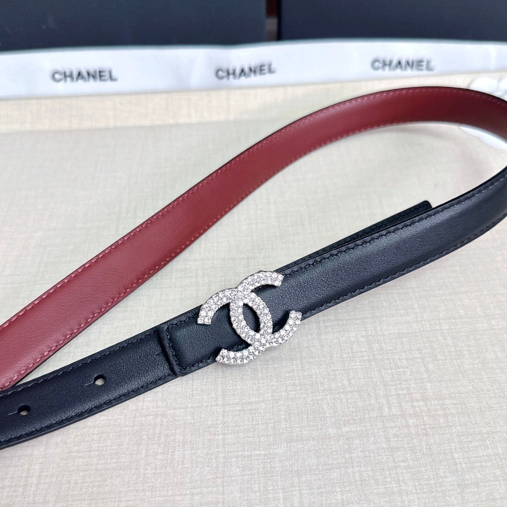 CC Crystal Buckle Reversible Belt Cowhide SHW 210435