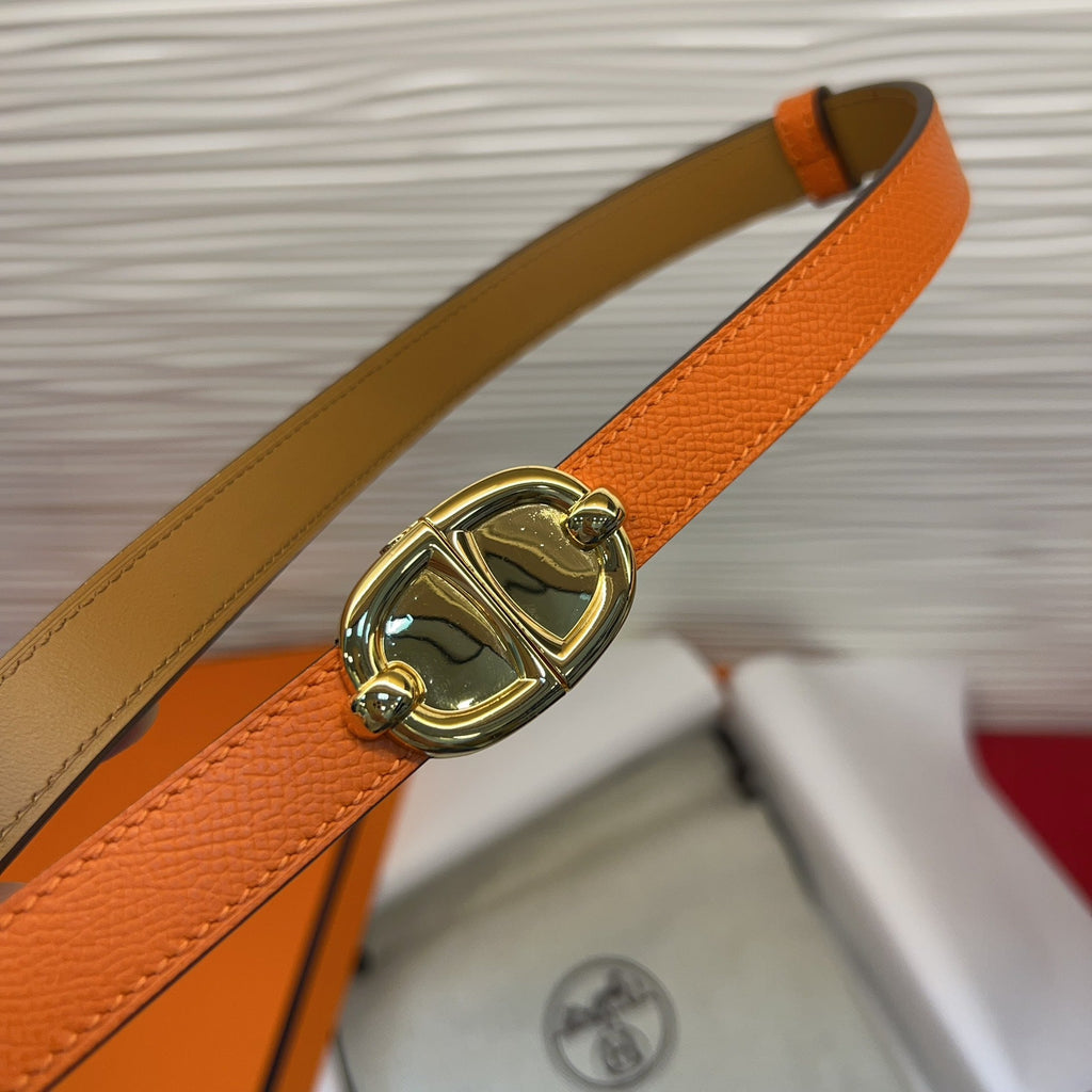 HM Chaine d'Ancre Belt 18MM Orange Epsom Calfskin GHW 212440