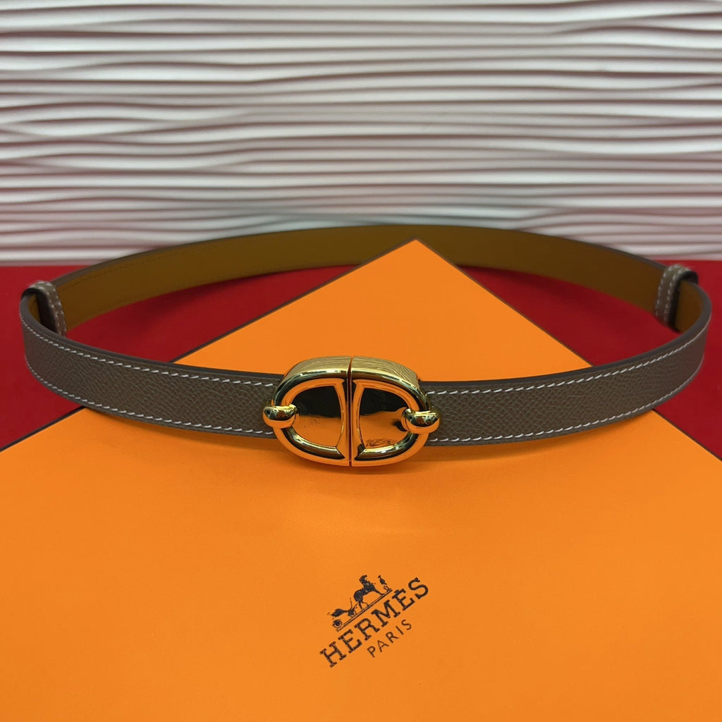 HM Chaine d'Ancre Belt 18MM Dark Grey Epsom Calfskin GHW 212446