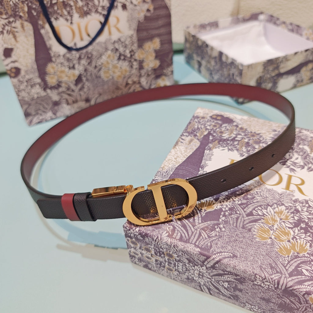 CD Montaigne Reversible 2cm Belt Buckle Leather 212480