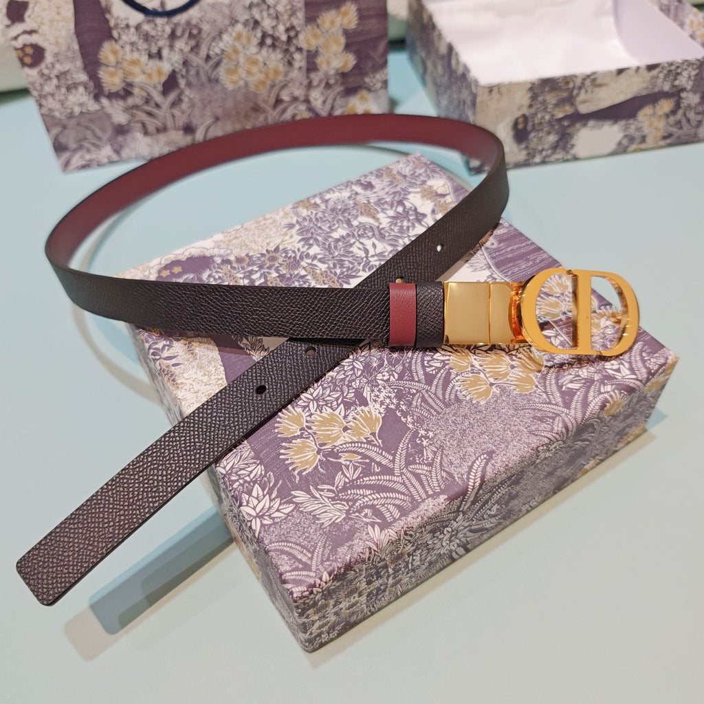 CD Montaigne Reversible 2cm Belt Buckle Leather 212480