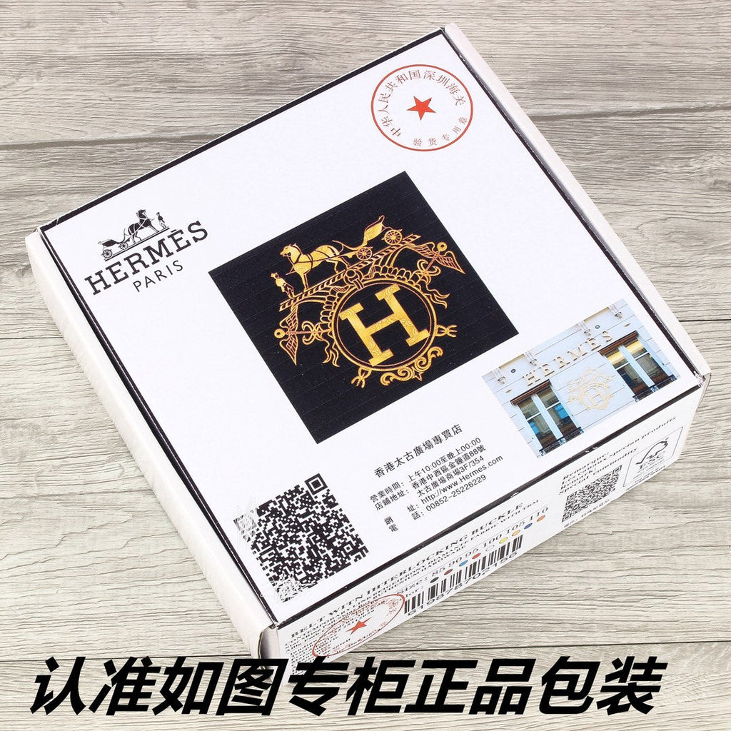 HM Original Belt 38mm Black Crocodile Pattern Gold Buckle 620264