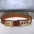 collier de chien belt 45mm brown epsom pink gold buckle