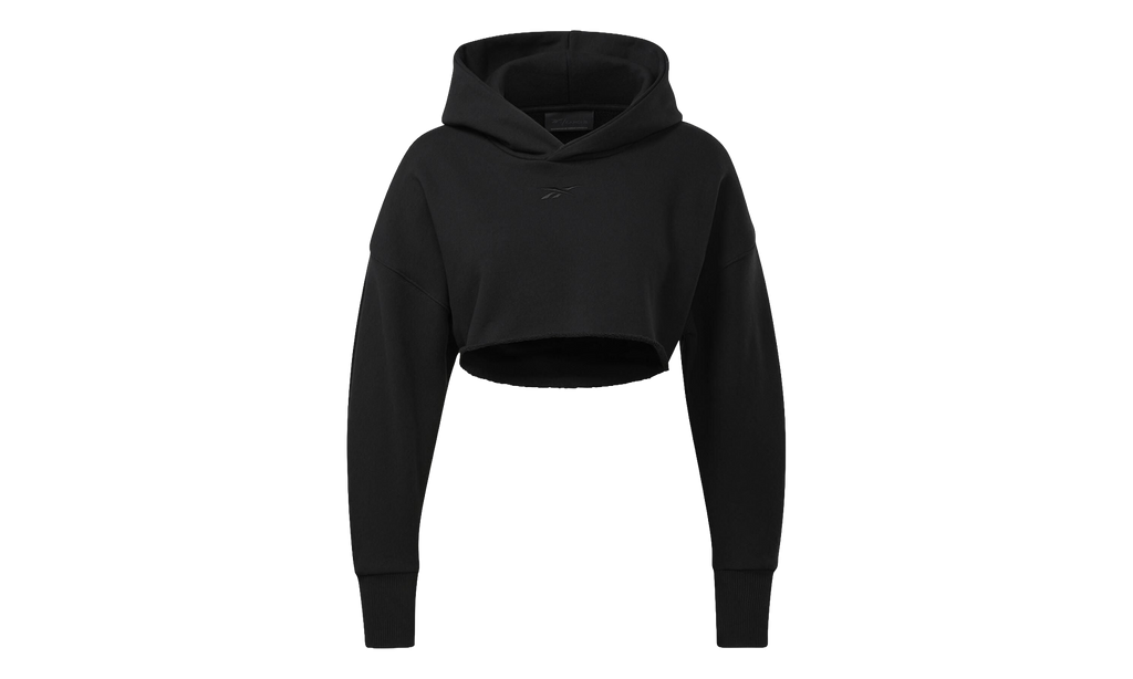 Cardi B Crop Hoodie WMNS "Black" H48407