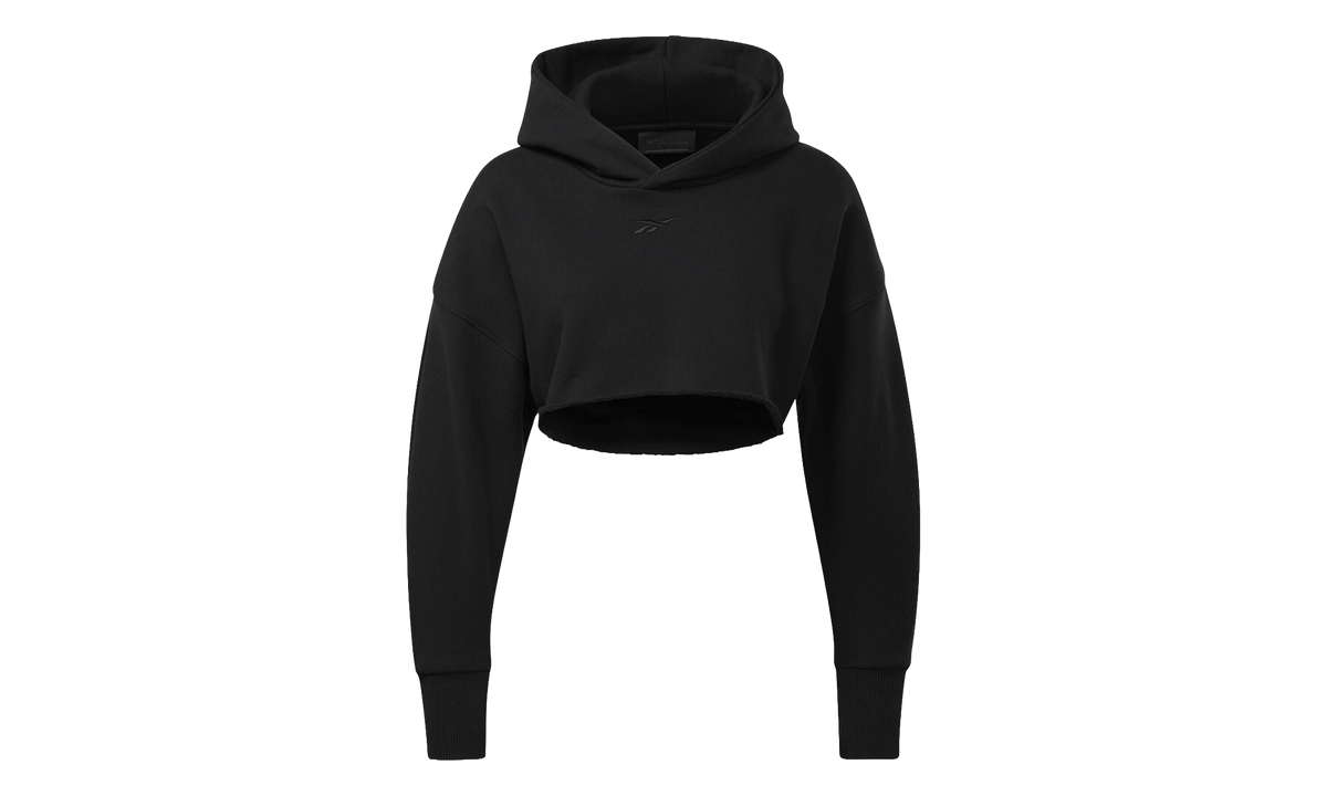 Cardi B Crop Hoodie WMNS "Black" H48407