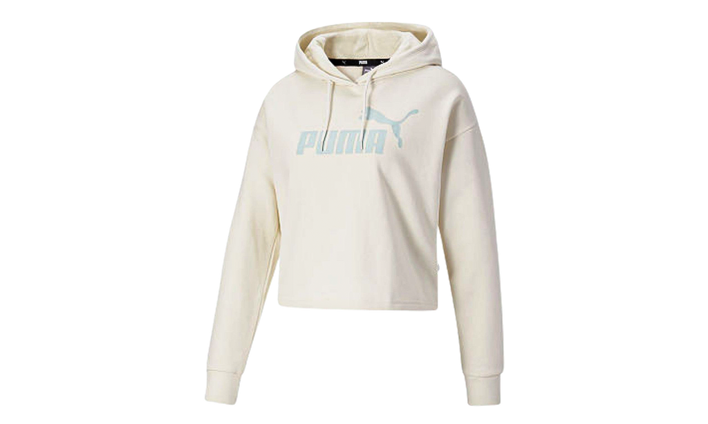 Essentials Cropped Logo Hoodie WMNS "Ivory Glow" 586869 88