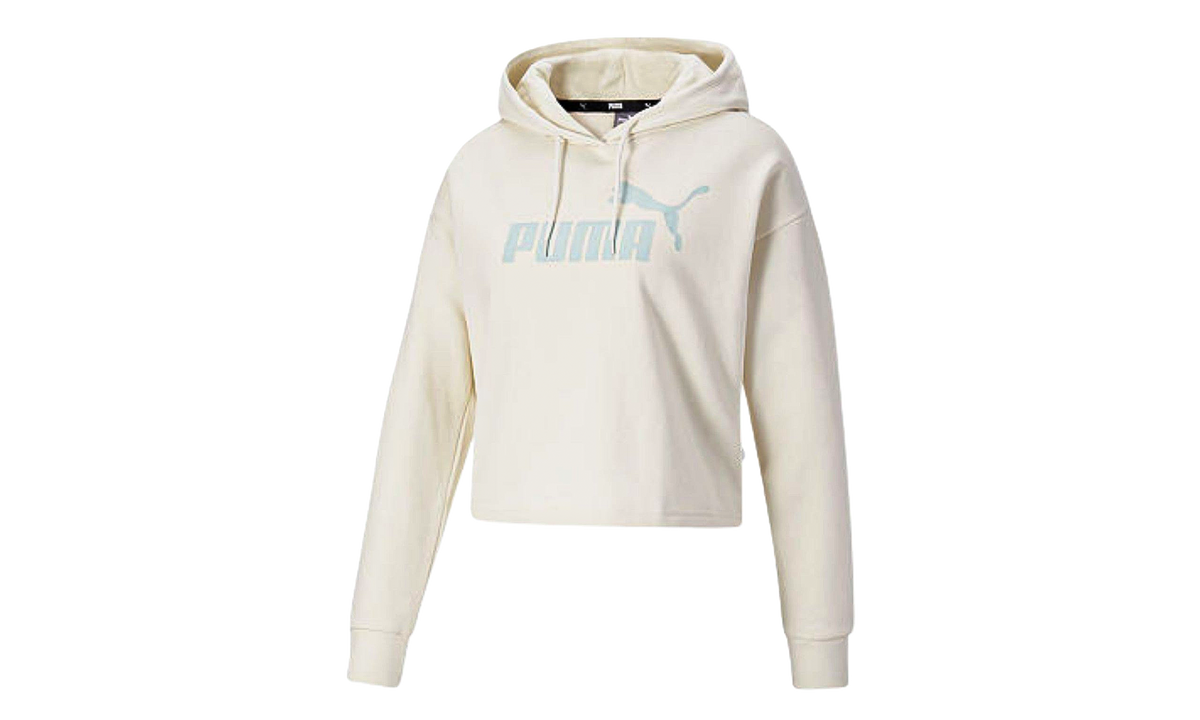 Essentials Cropped Logo Hoodie WMNS "Ivory Glow" 586869 88