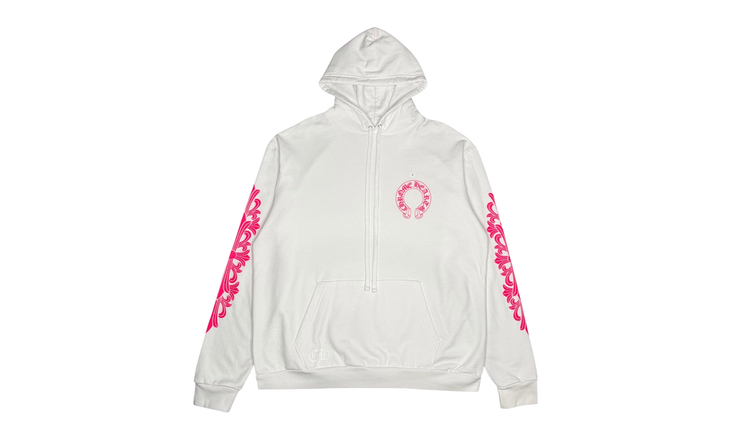 Horseshoe Floral Sleeve Pullover Hoodie "Pink / White" CHRM1067