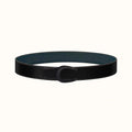 HM LUCK BELT BUCKLE & REVERSIBLE BLACK AND NAVY BLUE LEATHER STRAP 38MM