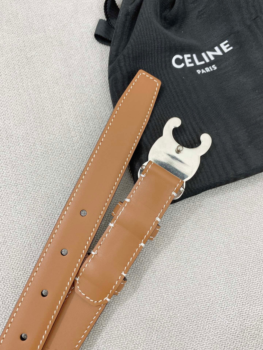 CL Sliver 25mm Triomphe Enamel Monogram Brown Calfskin 580678