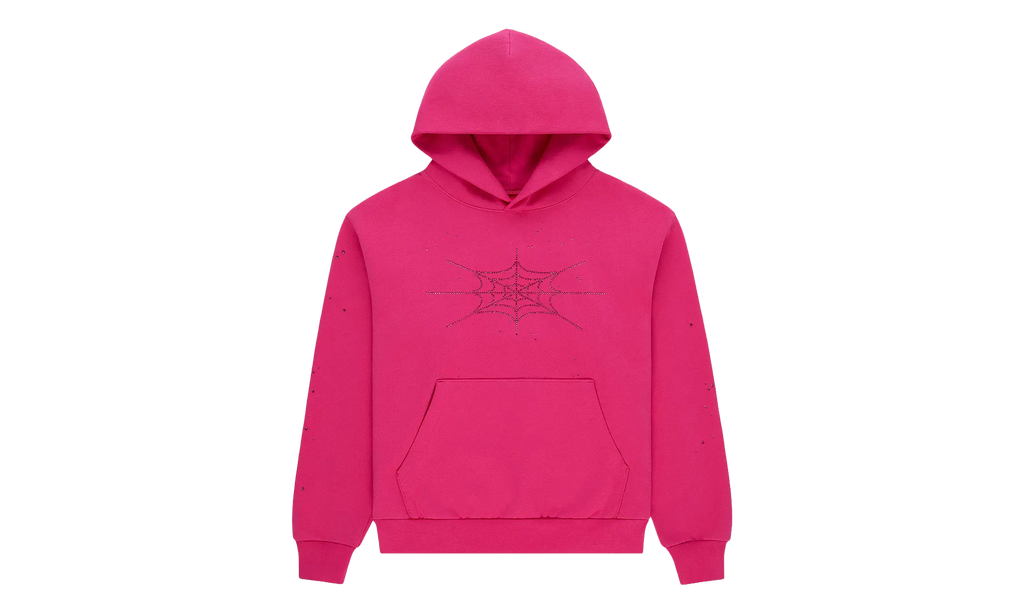 Rhinestone Silk Hoodie "Pink" SP5der546
