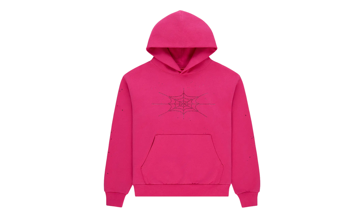 Rhinestone Silk Hoodie "Pink" SP5der546