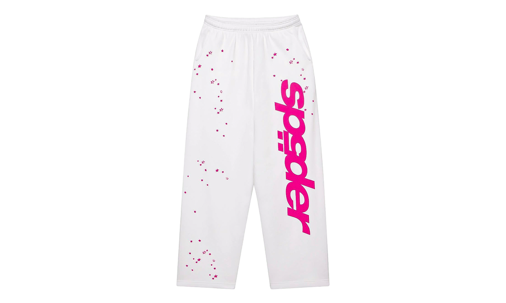 Fractured Logo Wide Leg Sweatpants "White / Pink" SP5der507