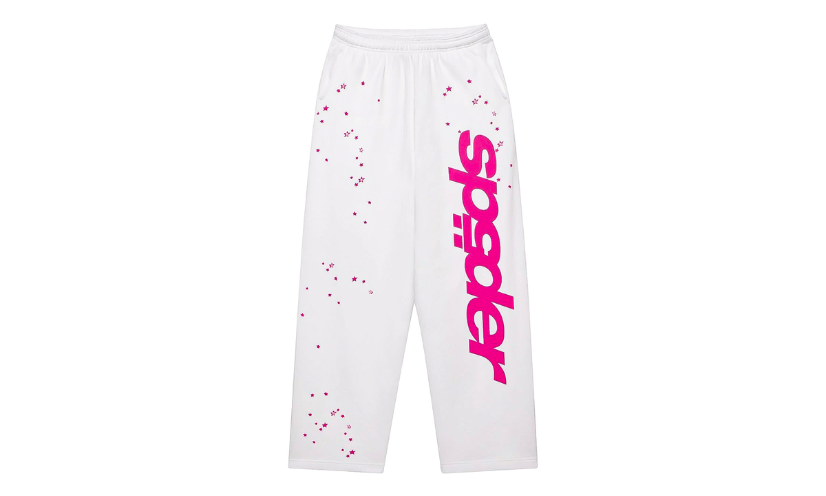 Fractured Logo Wide Leg Sweatpants "White / Pink" SP5der507