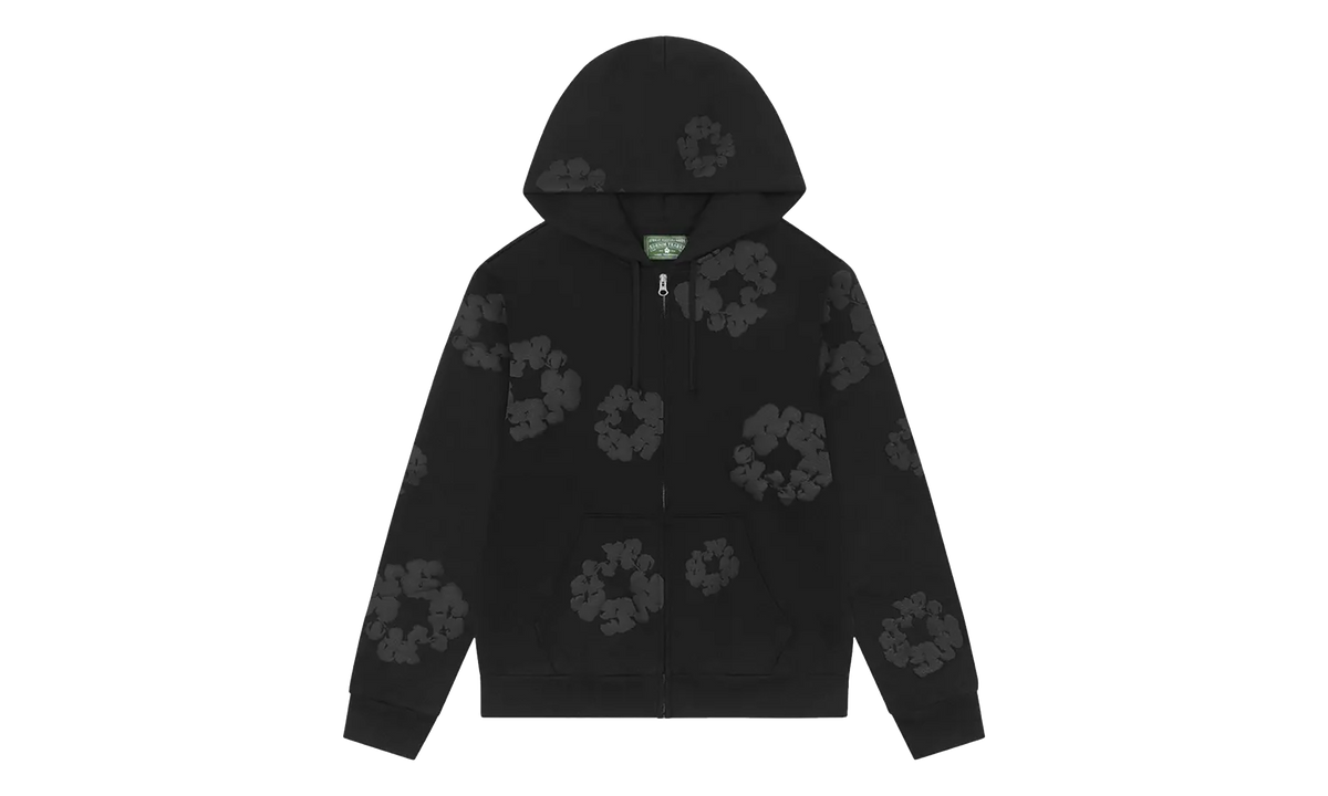 Mono Cotton Wreath Zip Hoodie "Black" DT621
