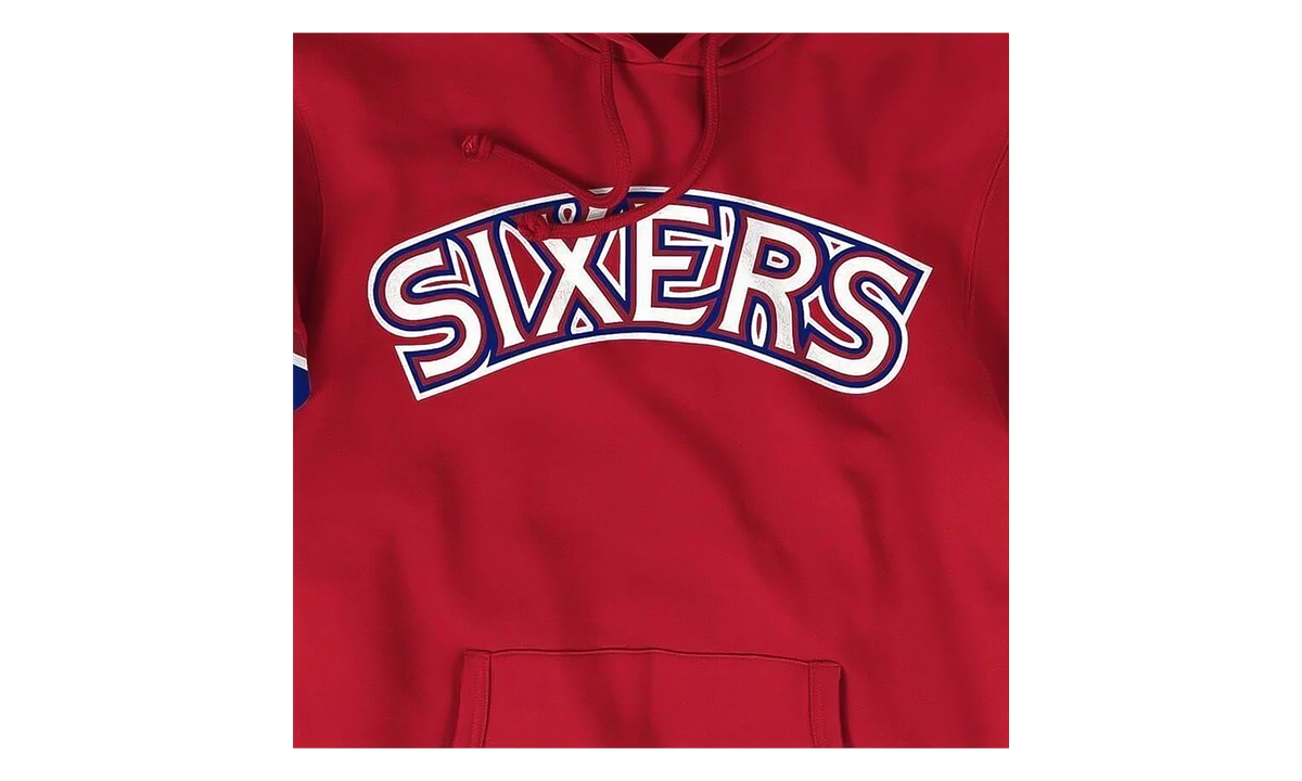 NBA French Terry Short Sleeve Hoodie "Philadelphia 76ers - Scarlet" FPHDMG18037 P76SCAR1
