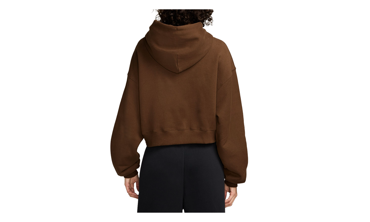Studio Fleece Oversized Cropped Hoodie WMNS "Cacao Wow Sail" IM8499 259