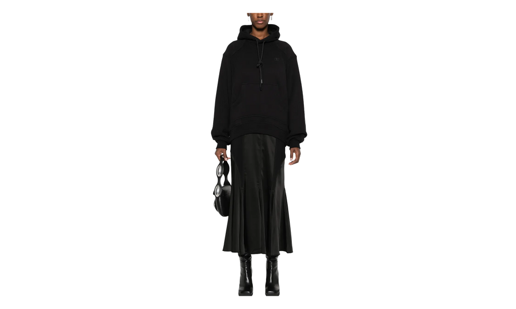 Logo Embroidered Hoodie Dress WMNS "Black" OWDB491F23FAB0011010