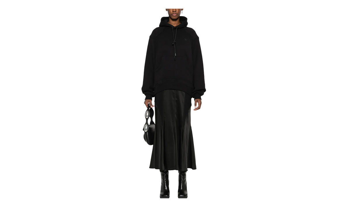 Logo Embroidered Hoodie Dress WMNS "Black" OWDB491F23FAB0011010