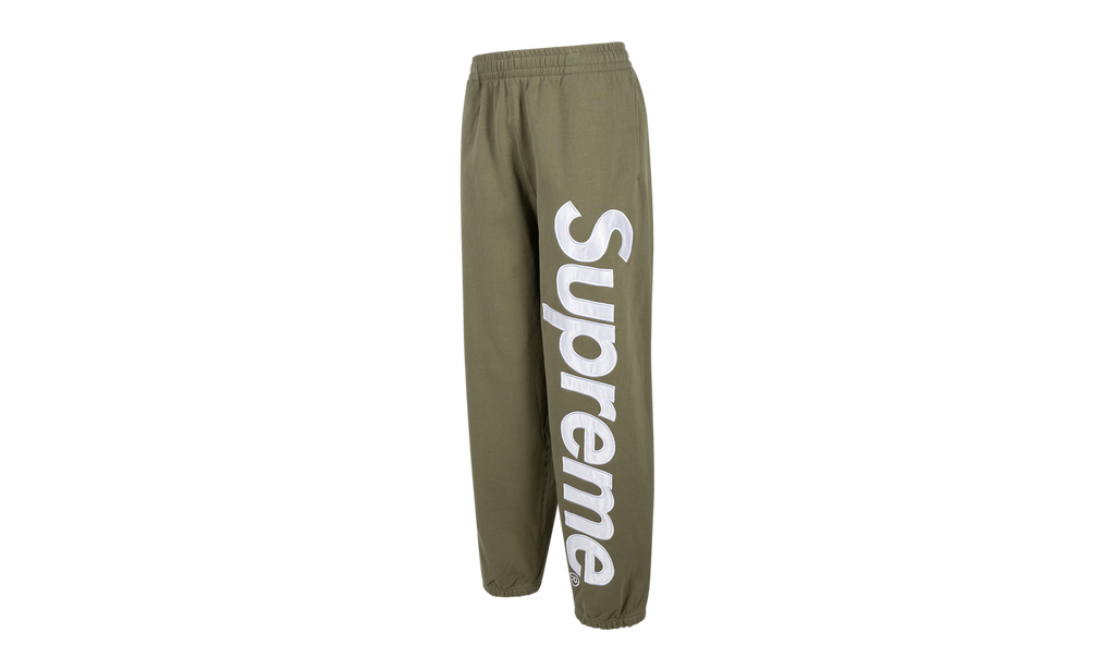 Satin Appliqué Sweatpant "FW23 - Light Olive" SU100083