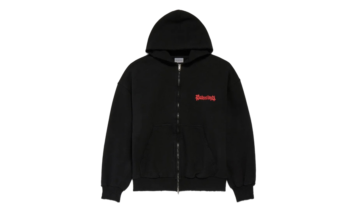 Medium Fit Zip Up Hoodie "Black" 803264 TUVD9 1000