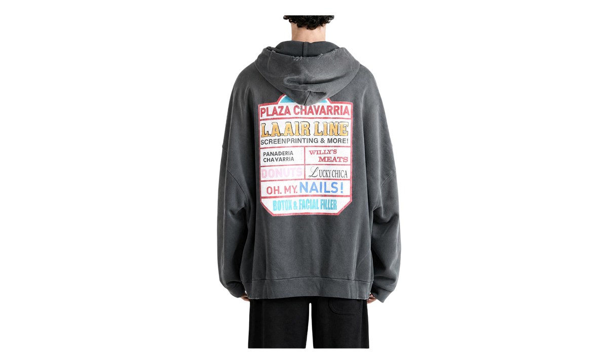 Plaza Chavarria Zip Hooligan Hoodie "Pirate Black" MUJSW017 063N 011