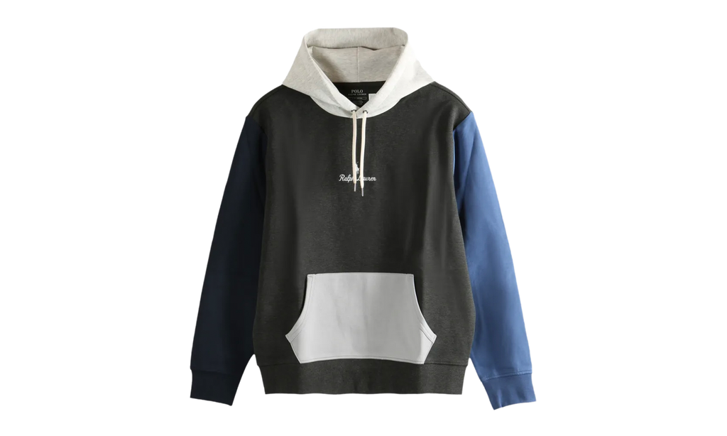 Long Sleeve Logo Color Block Double-Knit Hoodie "Dark Charcoal / Heather / Multi" 710981373002