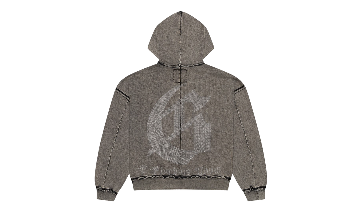 Studded OG Logo Hoodie "Grey Wash" GS009