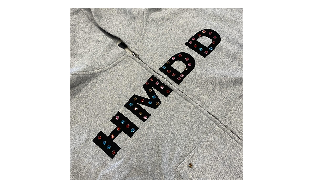 Crystal Studded Zip-Up Hoodie "Grey" HMDD001