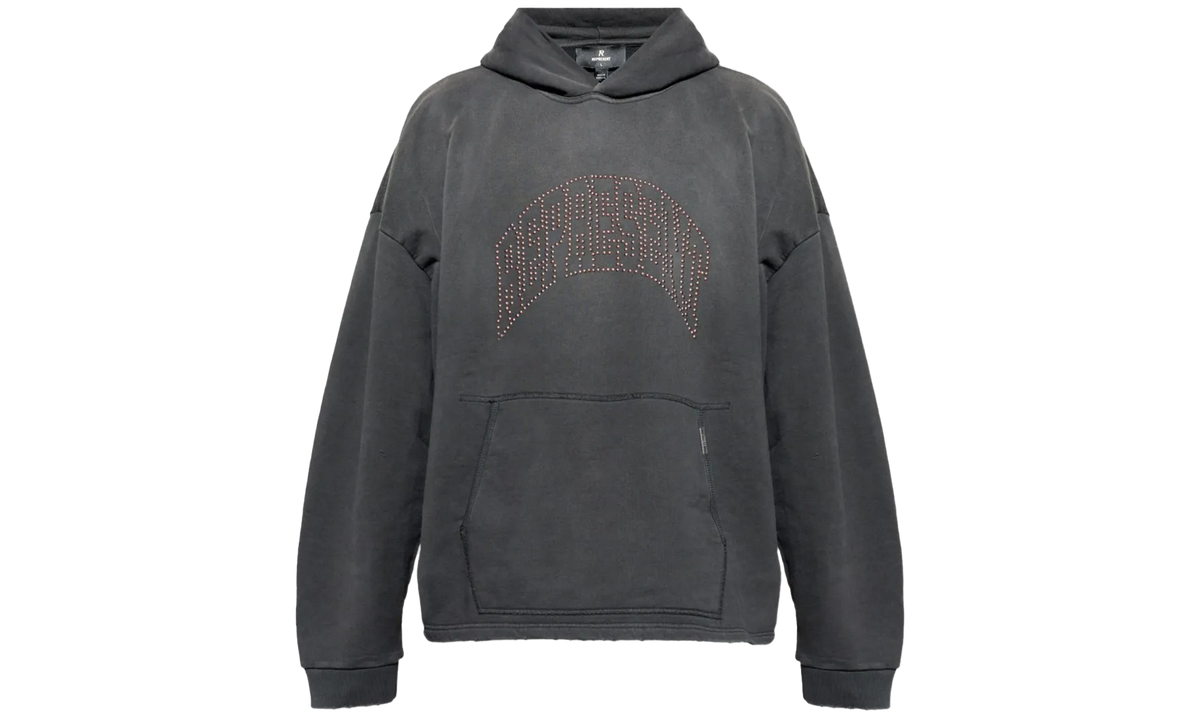 Embellished Hoodie "Stained Black" MLM100437