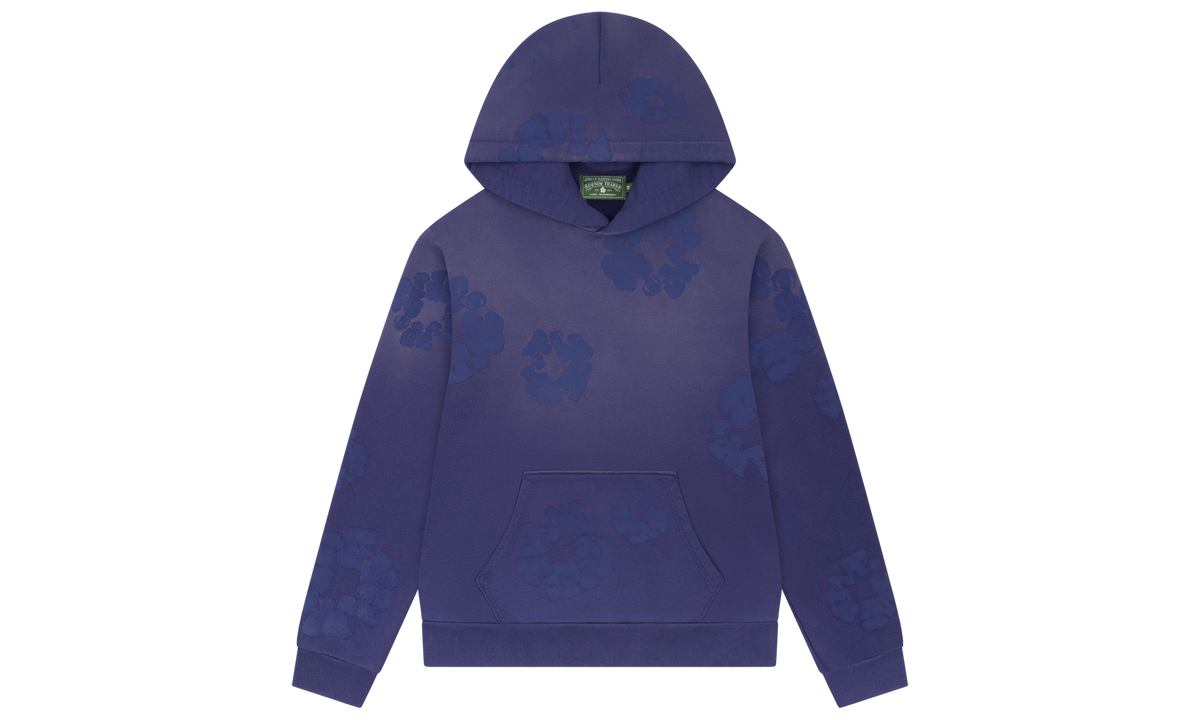 Mono Cotton Wreath Hoodie "Washed Blue" DT104