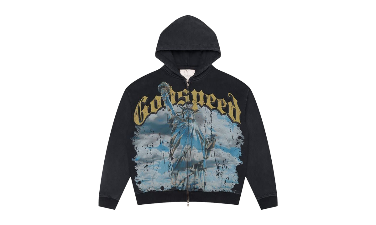 Chrome Liberty Zip Hoodie "Black Wash" SZJPMNX1