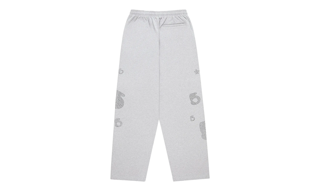Rhinestone Beluga V2 Wide Leg Sweatpants "Heather Grey" SP5der310