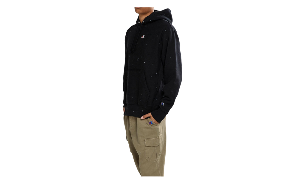 C-Life Reverse Weave Paint Splatter Hoodie "Black / Candid Blue" S25971 549967 A82C