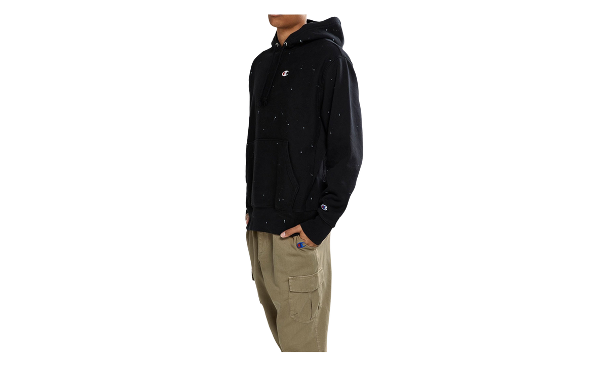 C-Life Reverse Weave Paint Splatter Hoodie "Black / Candid Blue" S25971 549967 A82C
