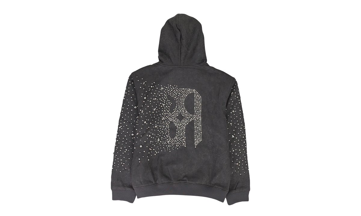 CASHEW BLOSSOM PEARL ZIPPER HOODIE "Grey / Rhinestone" BC25SSHA04