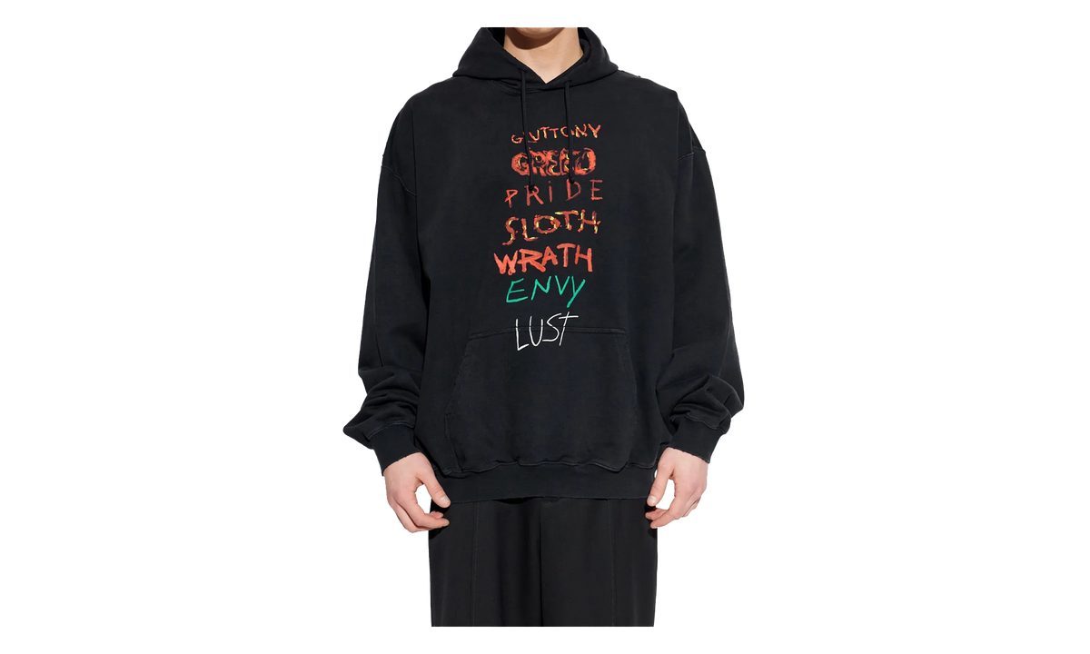7 Sins Hoodie "Washed-Out Black" ME76HD195BX BLAC
